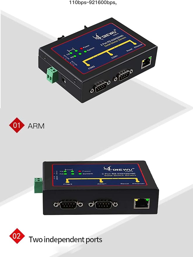 Industrial 2 Ports RS232/422/485 Serial Device Server Converter Support - Image 5