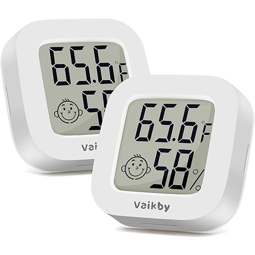 Vaikby Indoor Thermometer 2Pack, Humidity Gauge Meter Digital Hygrometer Room by Vaikby