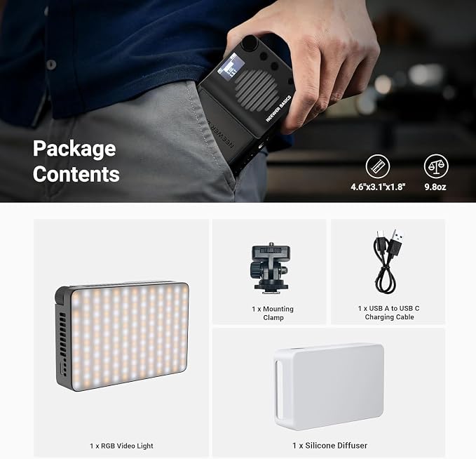 NEEWER BASICS BS40C Full RGB Magnetic Camera Video Light, 45W Boost Mode - Image 9