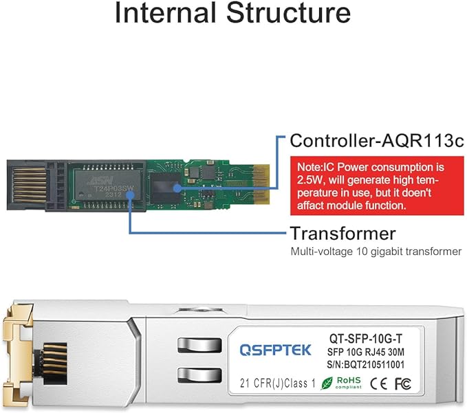10Gb SFP+ RJ45 Transceiver, 10GBASE-T SFP to Ethernet Module, 10 gigabit SFP - Image 4