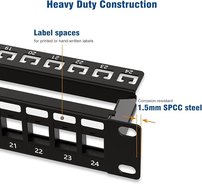 iwillink 24 Port Blank Keystone Patch Panel - Image 4