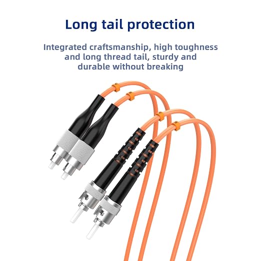OM1 FC/UPC to ST/UPC Fiber Patch Cable, 100M/328FT Multimode Duplex 62.5/125µm - Image 5