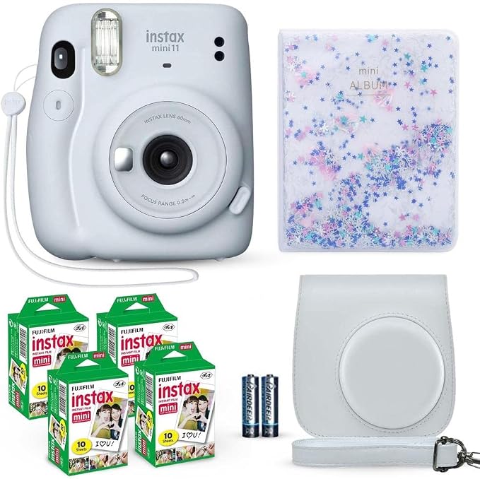 Fujifilm Instax Mini 11 Instant Camera Ice White + Fuji Film Value Pack + by FUJIFILM