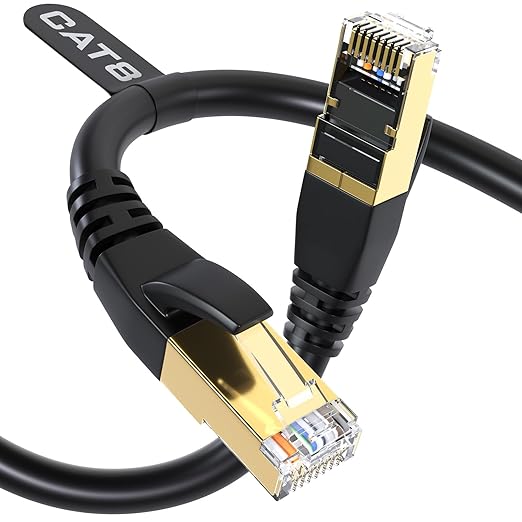 DbillionDa Cat 8 Ethernet Cable 40Gbps 2000MHz, 65FT Supports Cat7 Cat6 Cat5e by +DbillionDa
