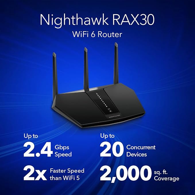 NETGEAR Nighthawk WiFi 6 Router 5-Stream Dual-Band Gigabit Router, AX2400 - Image 2