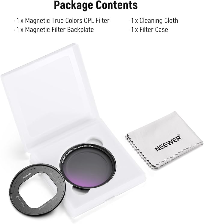 NEEWER 67mm Magnetic CPL Filter Set, Circular Polarizing Multicoated HD - Image 9