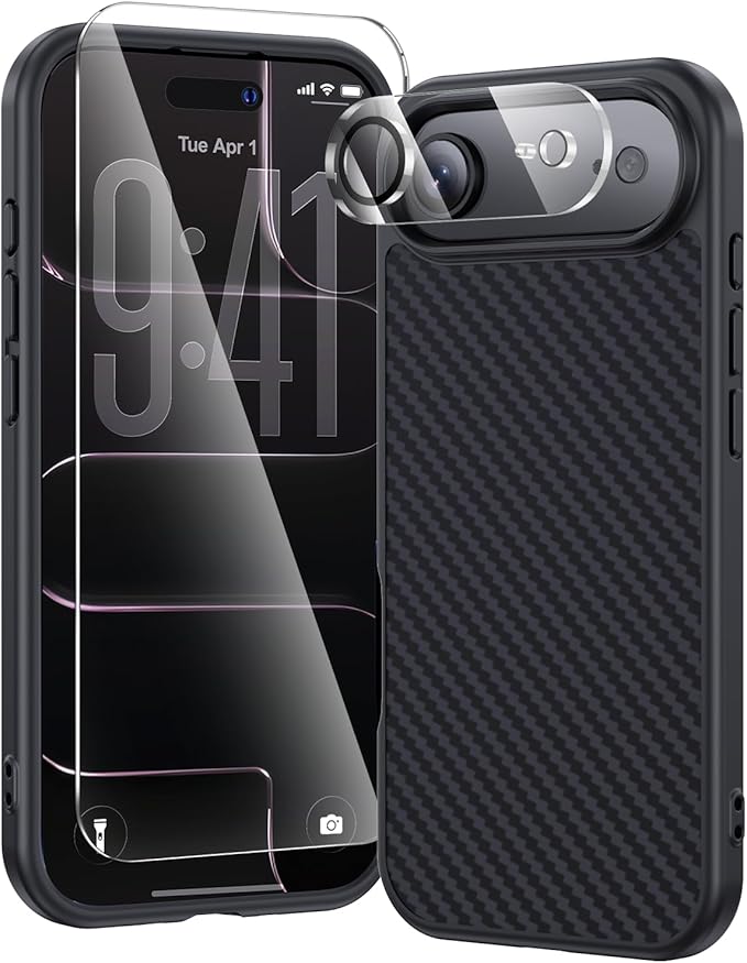 toushion 3 in 1 for iPhone Air Case Carbon Fiber Black&Grey, Fits MagSafe by Unknown