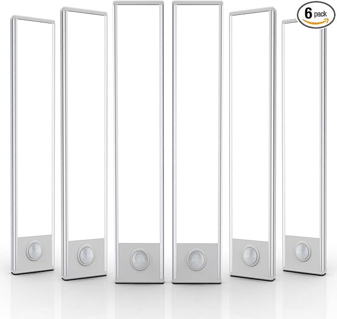 6 Pack Under Cabinet Lighting Wireless, 40 LED Rechargeable Battery Motion by BuyNow