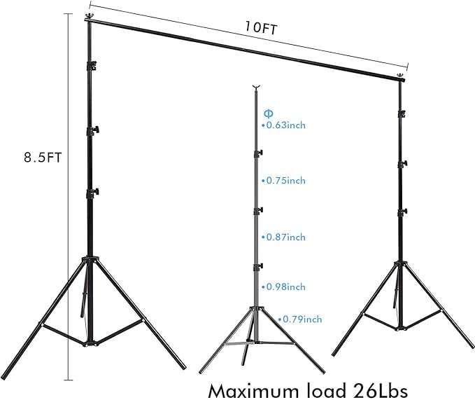 SLOW DOLPHIN 10 x 8.5 ft Photography Photo Video Studio Background Stand - Image 2