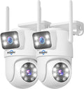 Hiseeu 2 Pack Wireless Security Camera 5G/2.4G WiFi Dual Lens PTZ Camera by Hiseeu