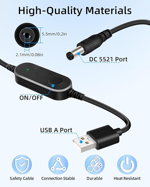 12W USB 5V to 12V Step Up Converter Cable - Image 5