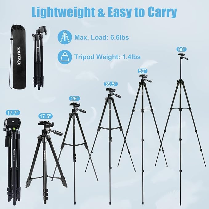 Endurax 60'' Camera Tripod Camera Stand - Image 6