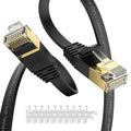 Cat7 Ethernet Cable 50FT-Black-10Gbps High Speed Ultra Slim Outdoor&Indoor by SURPLAY-WinningHighSpeed