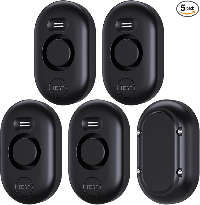 5 Pack Water Leak Detectors for Home, 100dB Water Sensor Alarm Black | Leakage by METAK