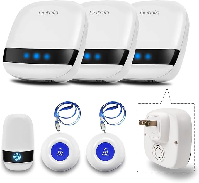Caregiver Pager Wireless Call Button Alert Button Call Bell Emergency Button by Liotoin