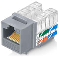 Everest 90° Angled RJ45 Cat6 Keystone Jacks 100-Pack in Gray by EverestMediaSolutions