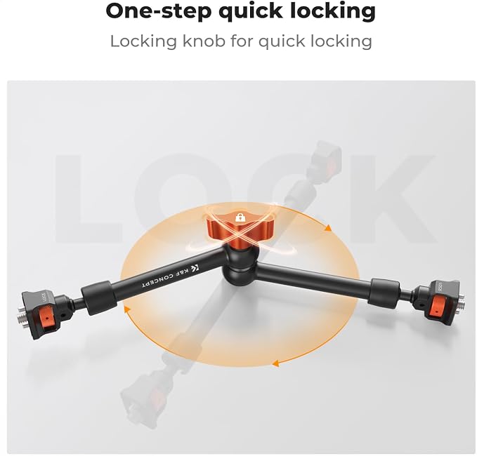 K&F CONCEPT 11" Magic Arm 1/4" Screw 360° Ball Heads Articulating Friction - Image 6