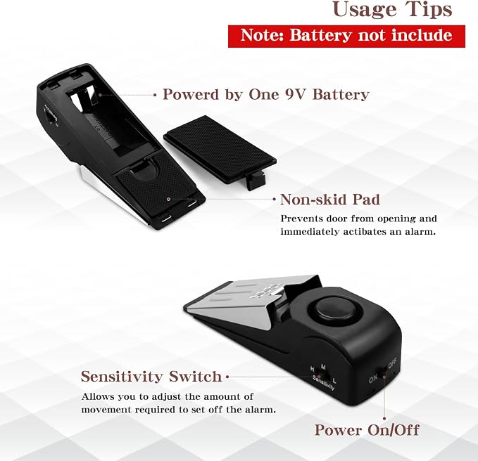 EMDMAK Door Stop Alarm with 120DB Siren Door Stop - Image 2