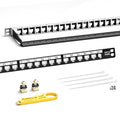 AMPCOM 24 Port Blank Keystone Patch Panel by AMPCOM