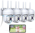 OOSSXX 4 Pack Outdoor WiFi Security Cameras 3MP, PTZ Pan Tilt by OOSSXX