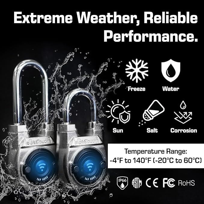 5th GEN Outdoor Smart Padlock – Keyless Bluetooth & NFC Lock, Weatherproof - Image 5
