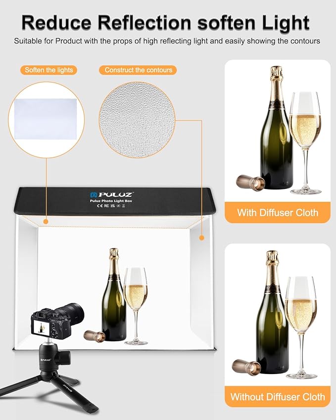 PULUZ Light Box Photography 24x16in, Portable Photo Studio Light Box - Image 5