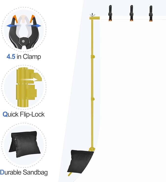 EMART Backdrop Stand 10x8.5ft Photo Studio Adjustable Background Stand Support - Image 4