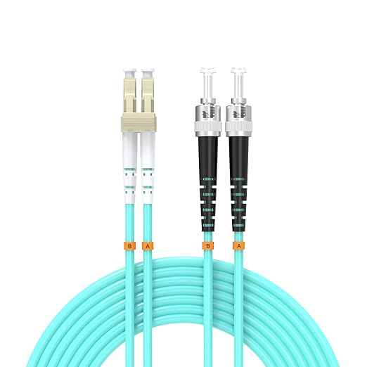 LC/UPC to ST/UPC Fiber Patch Cable OM3 8ft/2.5meters, 10Gb/Gigabit MultiMode by Buacoz