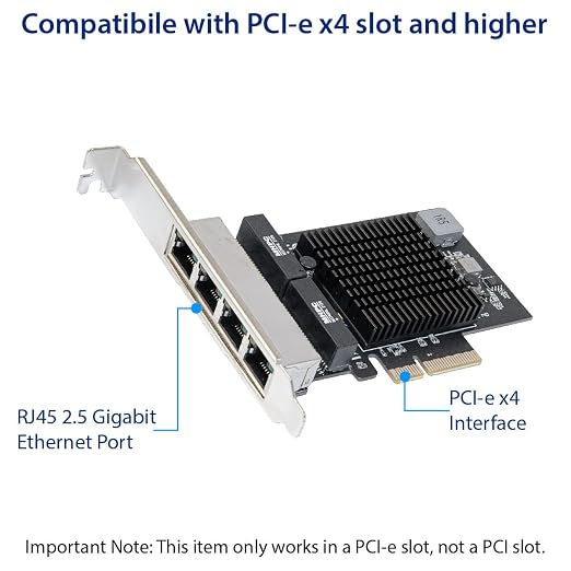IO CREST Quad 2.5 Gigabit Ethernet PCI Express PCI-E Network Interface Card - Image 4