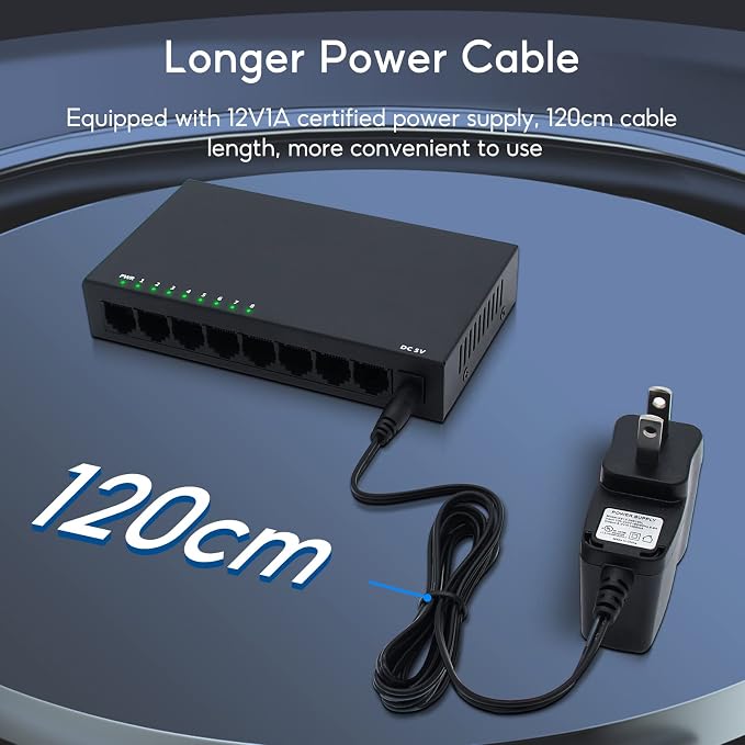 SODOLA 8 Port Gigabit Ethernet Switch|Desktop/Wall-Mount|Plug & Play| Fanless - Image 5