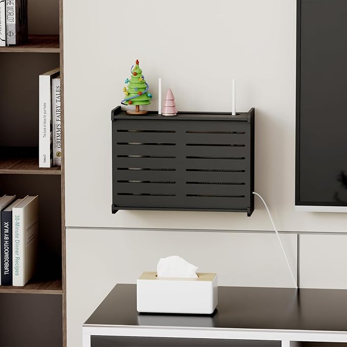 Wooden WiFi Router Storage Box Hider Shelf, Decorative Projector Box Hider Rack - Image 6