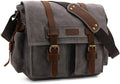 Kattee Leather Canvas Camera Bag Vintage DSLR SLR Messenger Shoulder Bag by Kattee