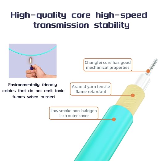 Fiber Patch Cable 2ft/0.6meters LC/UPC to SC/UPC OM3 10Gb/Gigabit MultiMode - Image 3