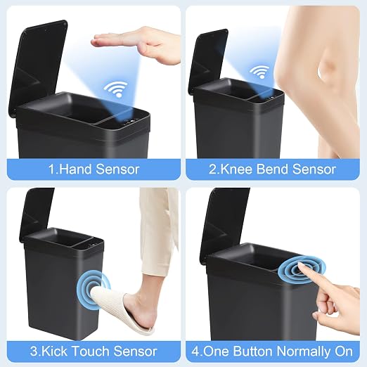 Anborry Bathroom Touchless Trash Can 2.2 Gallon Smart Automatic Motion Sensor - Image 5