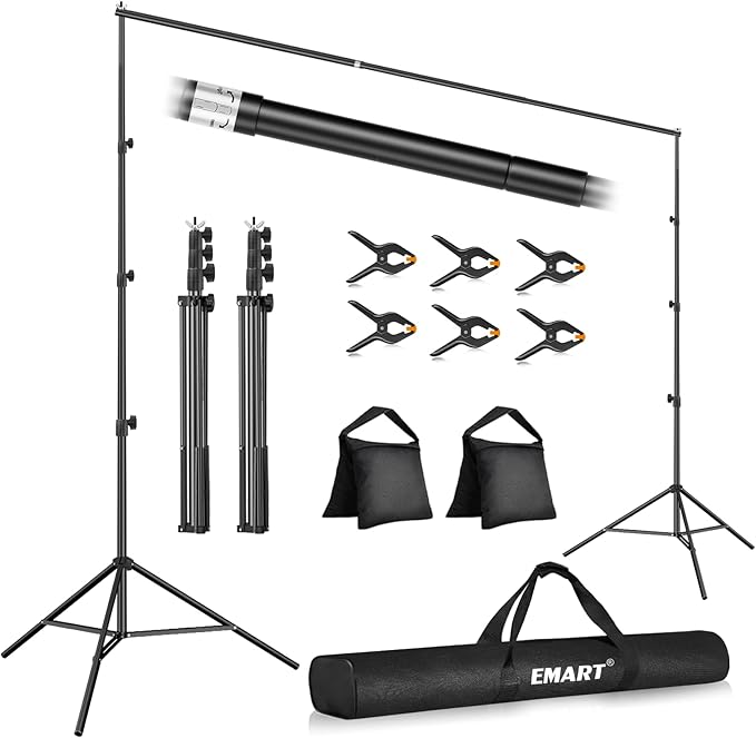 EMART 10x10FT Backdrop Stand, Photo Studio Back Drop Adjustable Stand by EMART