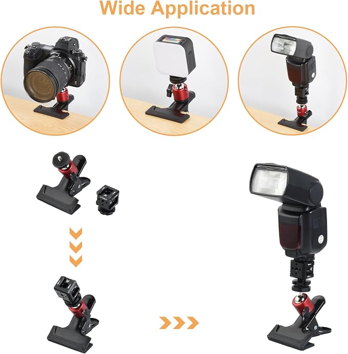 UTEBIT Camera Clamp Mount Tripod Camera Clip 360 Degree Swivel Webcam Mount - Image 5
