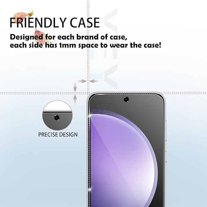 Galaxy S23 FE HD Clear Tempered Glass Screen Protector + Camera Lens Protectors - Image 4