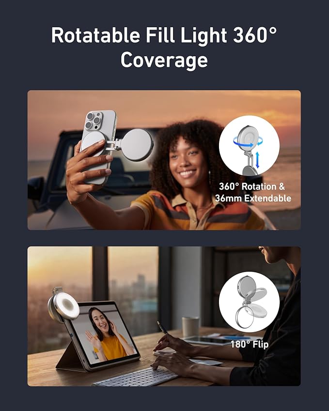TELESIN C03 Magnetic Selfie Light, Phone Light Compatible - Image 3