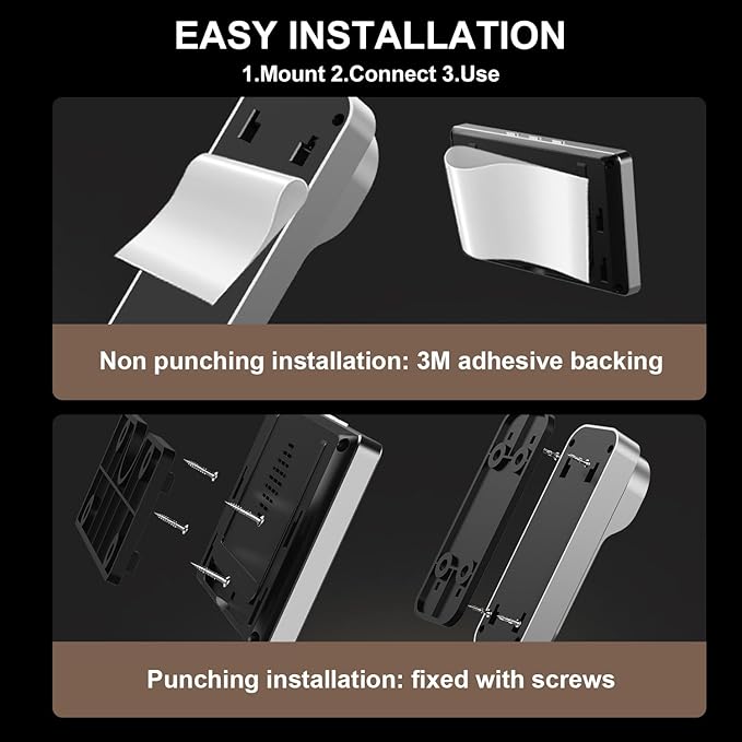 Video Doorbell with 43" Monitor, No WiFi Needed, 130° Wide Angle, Infrared - Image 6