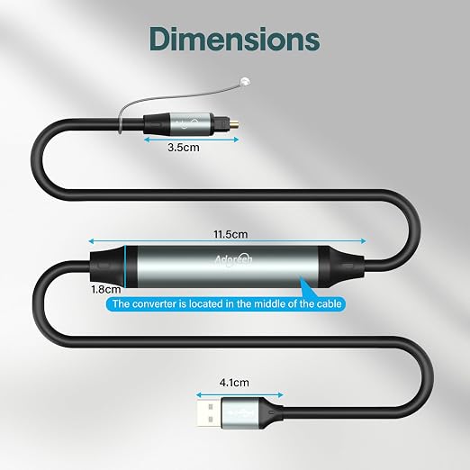 Adoreen Unidirectional USB A 2.0 to Toslink Digital Optical Audio Cable 4 Ft - Image 4