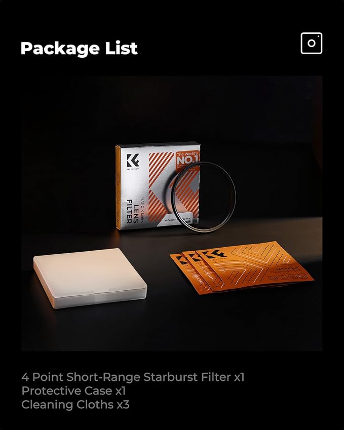 K&F CONCEPT 49mm Variable Short Line Star Lens Filter, Cross Screen Starburst - Image 8