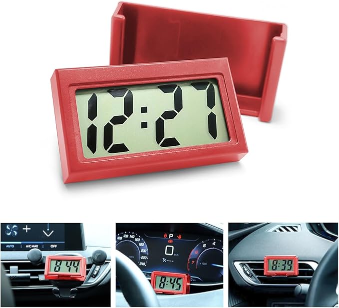 Osilly Mini Digital Clock for Car Dashboard, Battery Operated & Clear LCD by Osilly