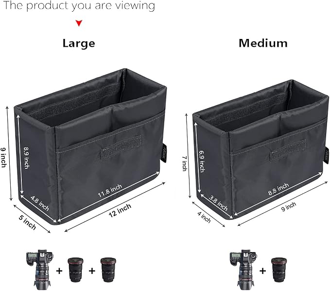 S-ZONE Waterproof Shockproof Foldable Camera Insert Bag Lens Cases Canon Nikon - Image 2