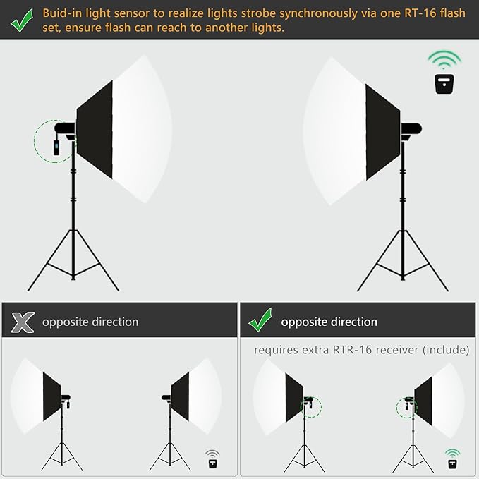 Godox Studio Flash Kit for Photography, 600W Studio Strobe Light Set - Image 6