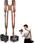 Camera Harness, Leather Dual Camera Strap by Unknown