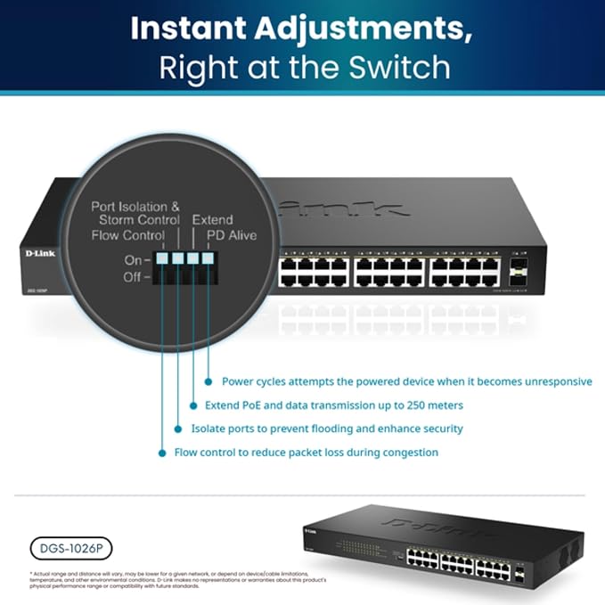 D-Link 24-Port Gigabit PoE+ Unmanaged Switch - Image 10