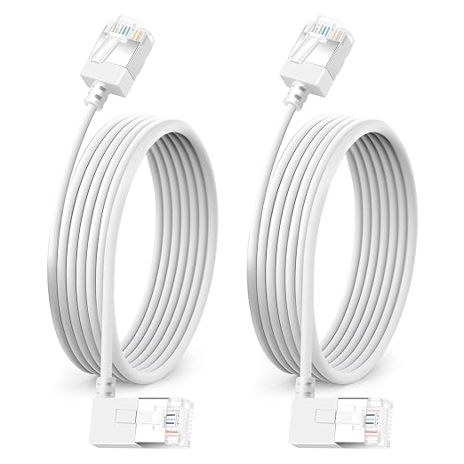 Ultra Thin Cat 6A Ethernet Cable 90° Degree Right Angled 3.3 Feet 2Pack by DUTEVOLNS