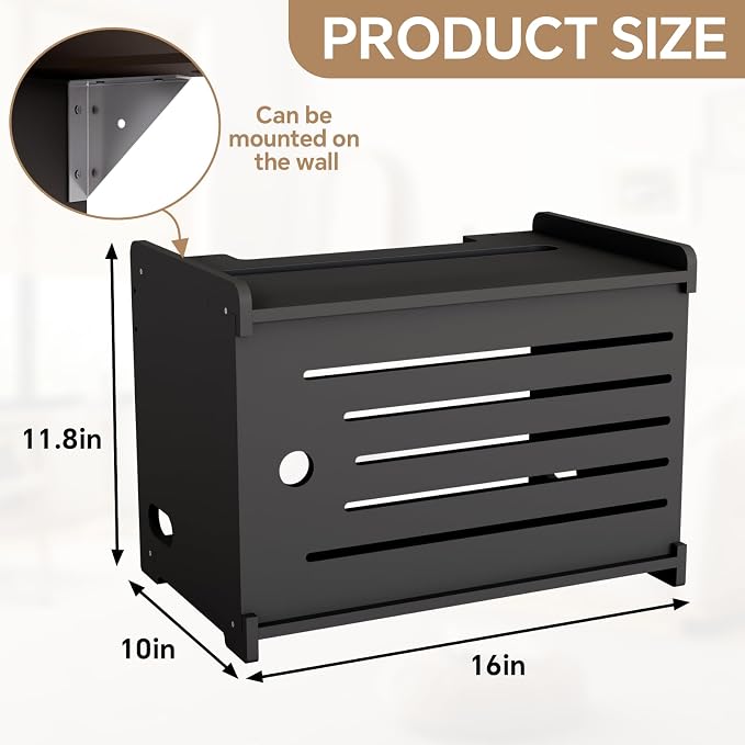 Wooden WiFi Router Storage Box Hider Shelf, Decorative Projector Box Hider Rack - Image 3