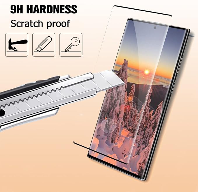 XDesign [2+2 Pack Galaxy S23 Ultra Screen Protector, 9H Tempered Glass Scratch - Image 5