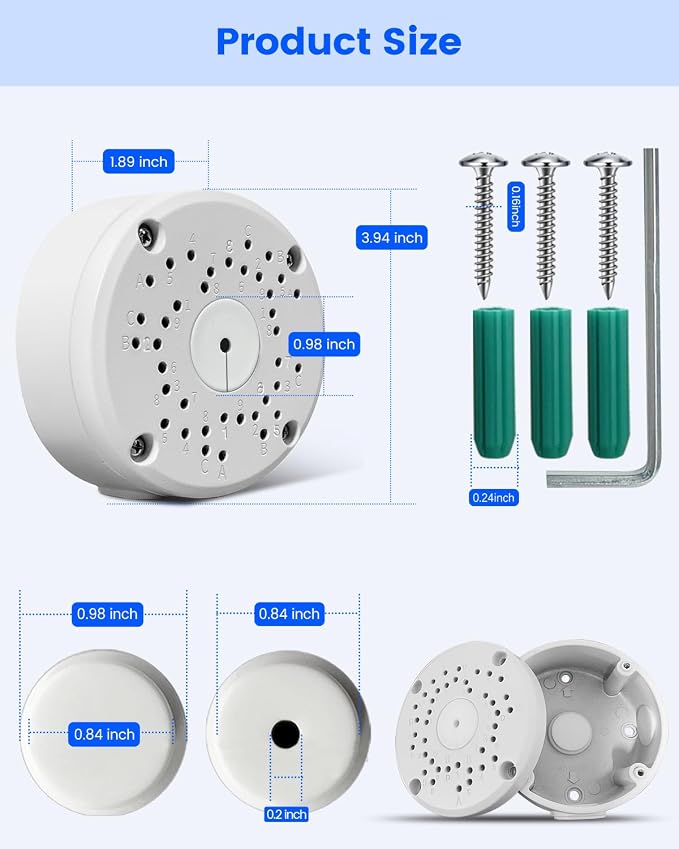 Metal Universal Bullet Security Camera Junction Box, Mount Bracket Base - Image 6